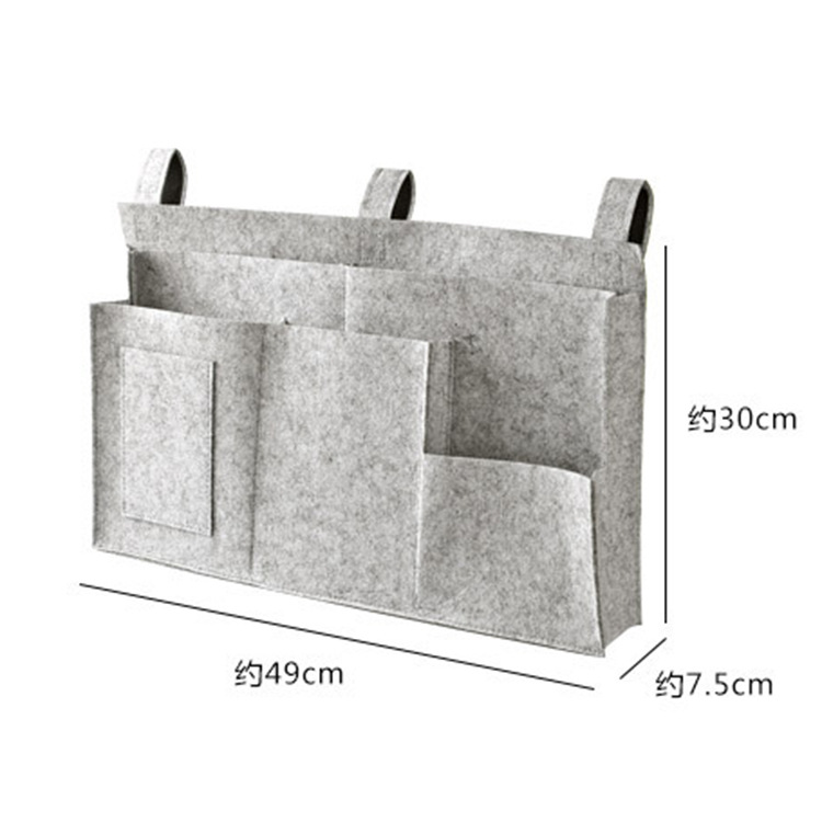 学生宿舍床头收纳袋厂家批发毛毡床头收纳袋沙发杂物毛毡收纳袋