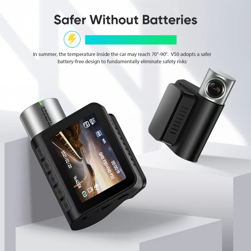 V50 cross-border 4K front and rear dual recording HD night vision driving recorder Car dashcam dvr