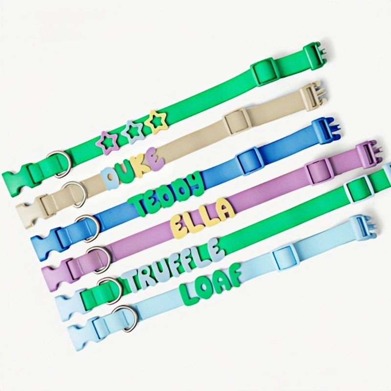 Silicone para mascotas 26 letras DIY collar anti-perro collar gato collar letras universales + amor impresión de garras mezclar image 5