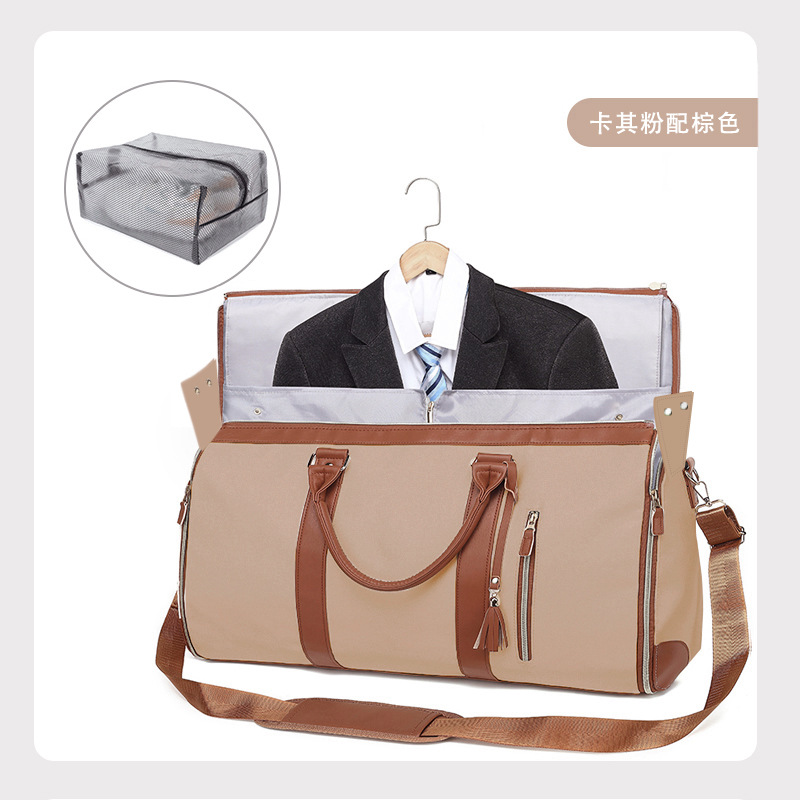 Nueva bolsa de viaje de traje plegable transfronteriza para mujer bolsa de almacenamiento multifuncional bolsa de equipaje portátil de gran capacidad grande de PU