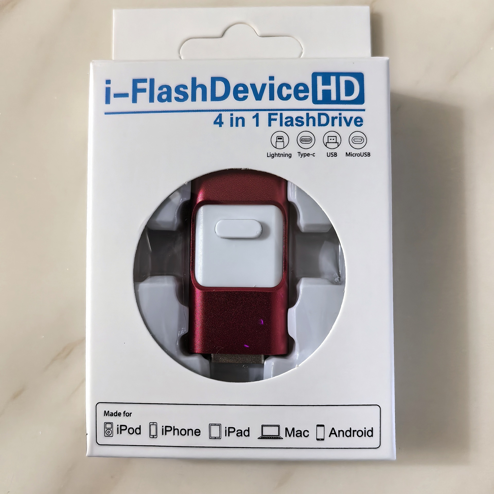 Unidad flash USB 4 en 1 compatible con teléfonos Apple, tipo C, Android y computadoras, unidad de expansión transfronteriza para teléfono móvil tres en uno de doble uso.