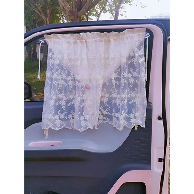 Car curtains – ins-style suction cup lace floral