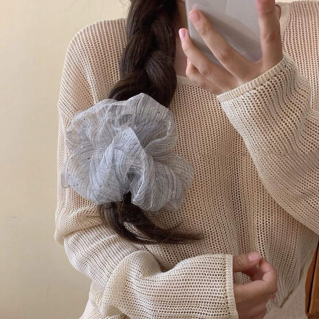 Gypsophila Scrunchie Mit Funkelnden Strasssteinen Haarband_voghion.com