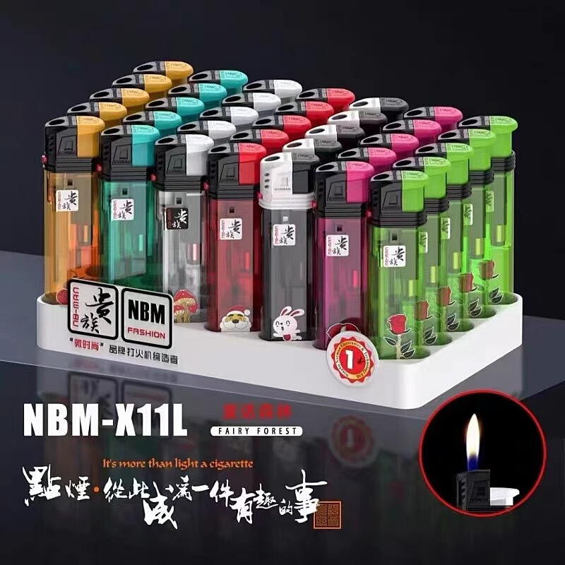 ノーマンノーブル 正規品 NBM-X11L 透明 使い捨て プラスチック 電子直火ライター 業者 スーパーマーケット ライター|undefined
