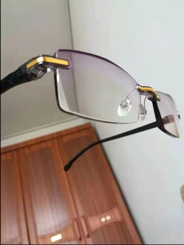  New Frameless Diamond Trim Reading Glasses Anti-Blue Light Blue Film Integrated Men's Reading Glasses Wholesale Metal
