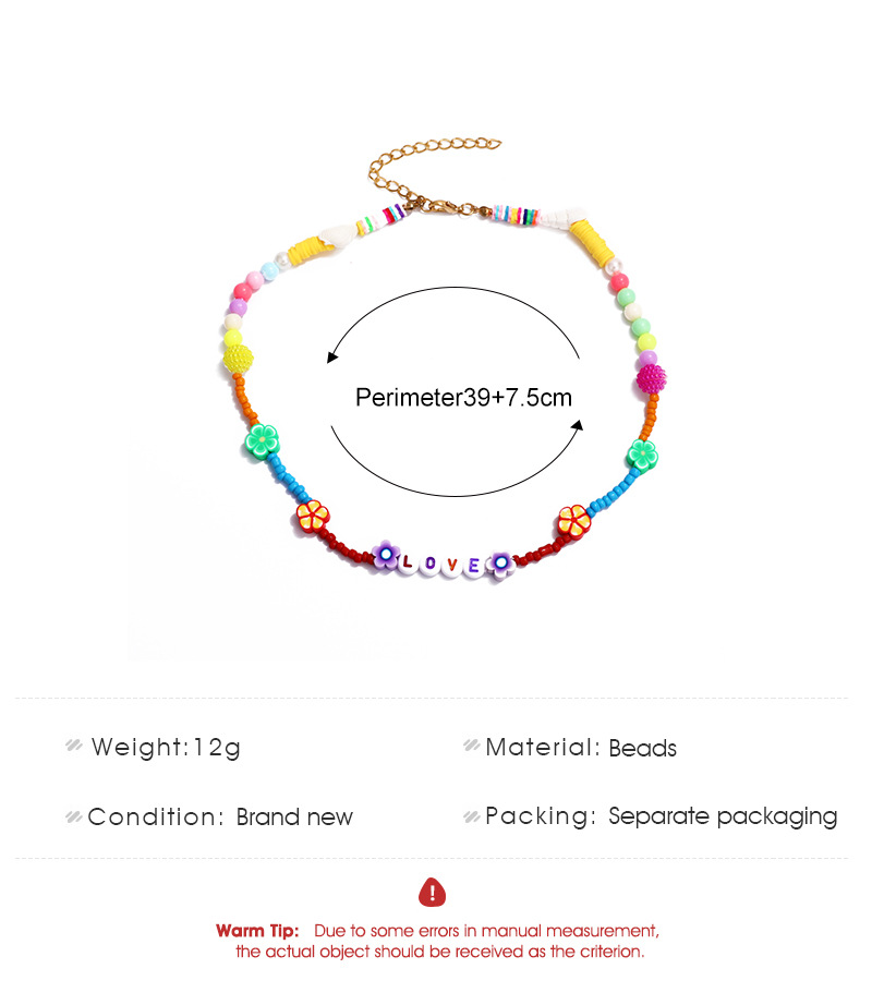 Bohemian Soft Pottery Flower Collarbone Chain Ethnic Handmade_voghion.com