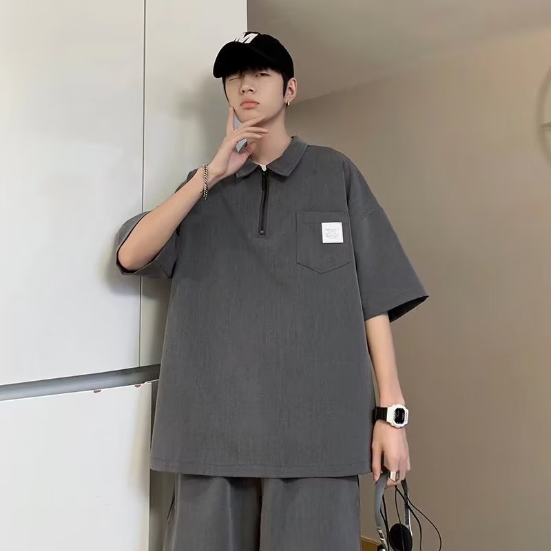 2024 traje de manga corta para hombre, manga de cinco puntos de verano, temperamento masculino, traje artístico casual, pantalones de cinco puntos, traje de todo fósforo, no se puede desmontar