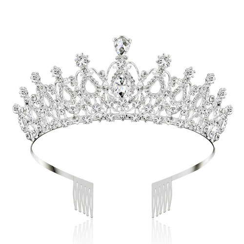 European and American bridal crown rhinestone headband alloy diamond headband Amazon manufacturer supply wedding crowd