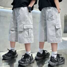 黁白儿童装男童夏装薄款裤子2026新款夏季中大童牛仔短裤夏款男孩