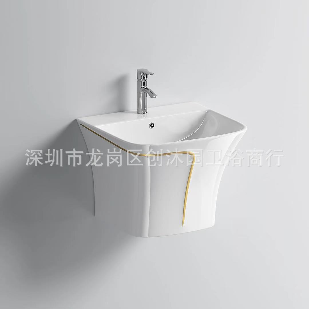 Comercio exterior exportación de lavabo colgante de color lavabo de cerámica lavabo de inodoro de color blanco cheongsam lavabo colgante lavabo
