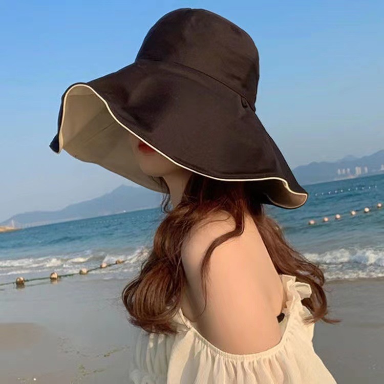 Unisex Simple Style Solid Color Wide Eaves Sun Hat display picture 6