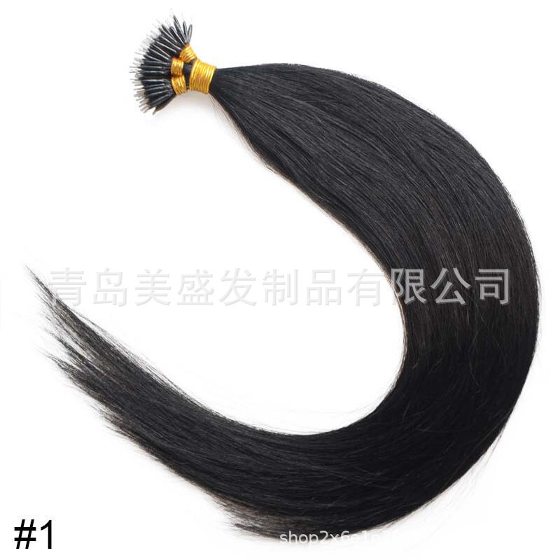European and American wig human hair extension nano hair Foreign trade wig real human hair wire hair
