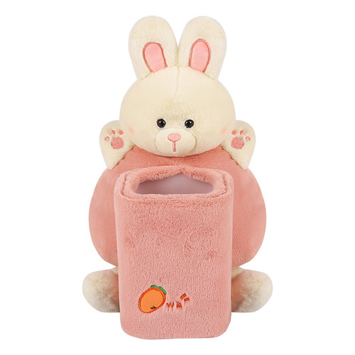 Car Trash Tissue Box 2-in-1 Car Armrest Box Storage Bucket Cartoon Decorative Supplies for Women