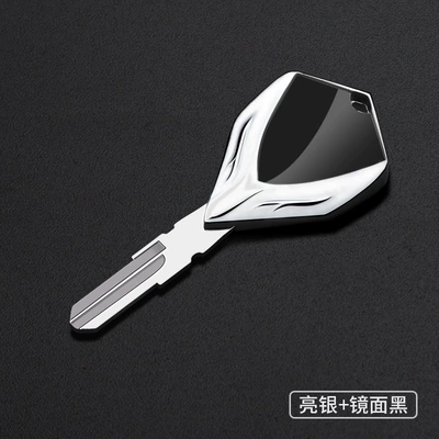 Motorcycle metal key blank suitable for BMW C600 Sport C650 Sport C650GT (Motorcycle Key) - bright-silver-mirror-black-bm-aprilia-01