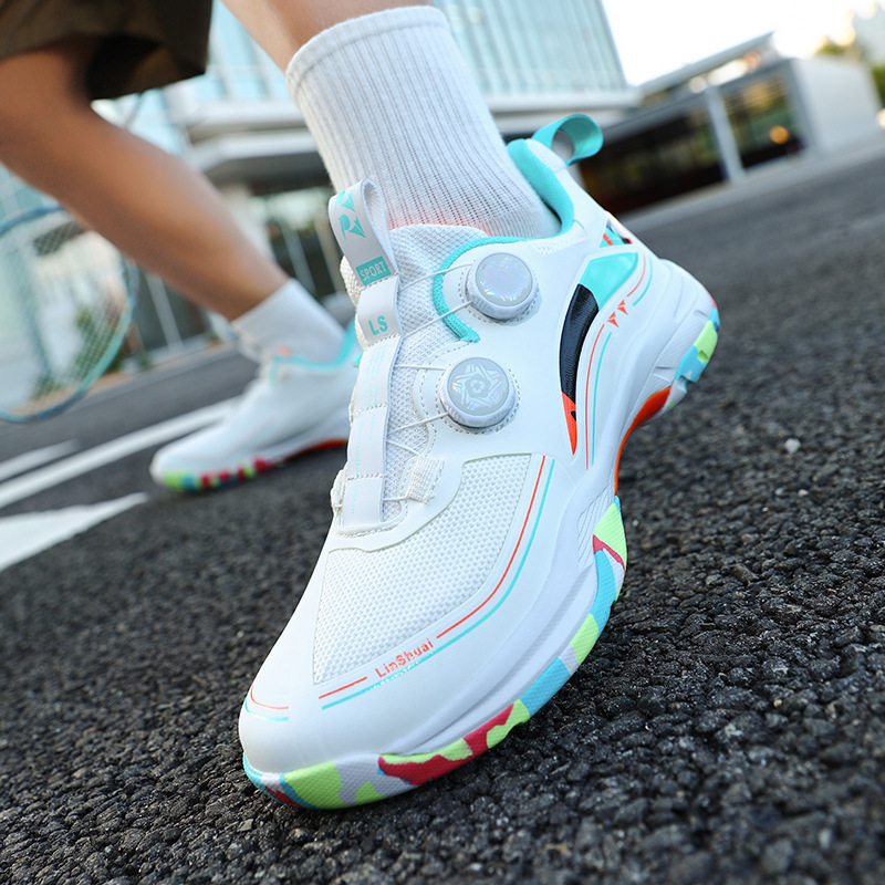 Men's And Women's Badminton Table Shoes, Low-top Leather Sports With Swivel Buckle, Volleyball Tennis Shoes_vogvips.com