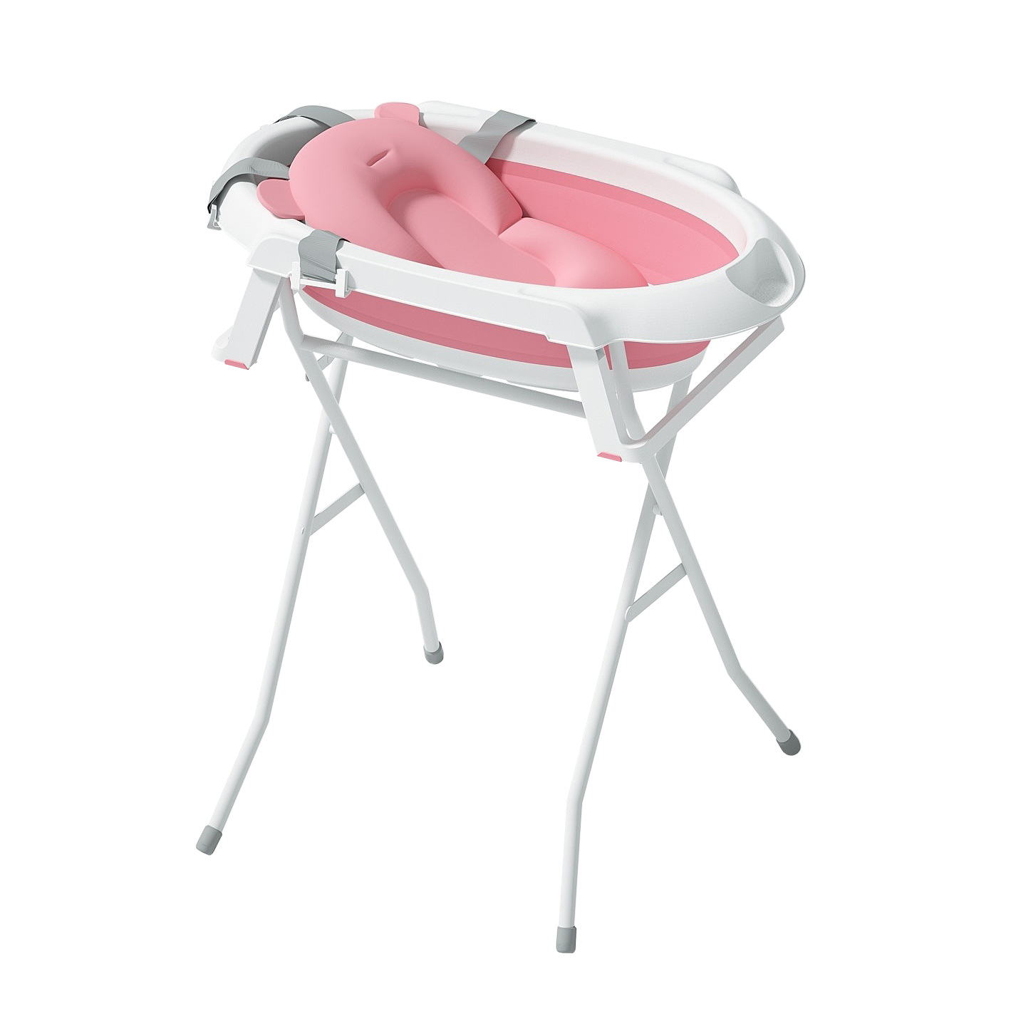 Bañera para bebés, bañera para bebés plegable, soporte alto, mesa de cuidado del recién nacido, mesa de contacto para lavar el trasero y cambiar el pañal