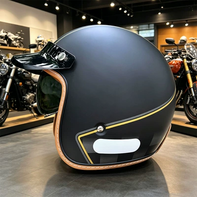 Motosiklet kaskı (dəbilqə) — with Built-In Visor, 3C Dropshipping - mt-5-matte-black-coffee-grid-with-black-and-white-lenses-m
