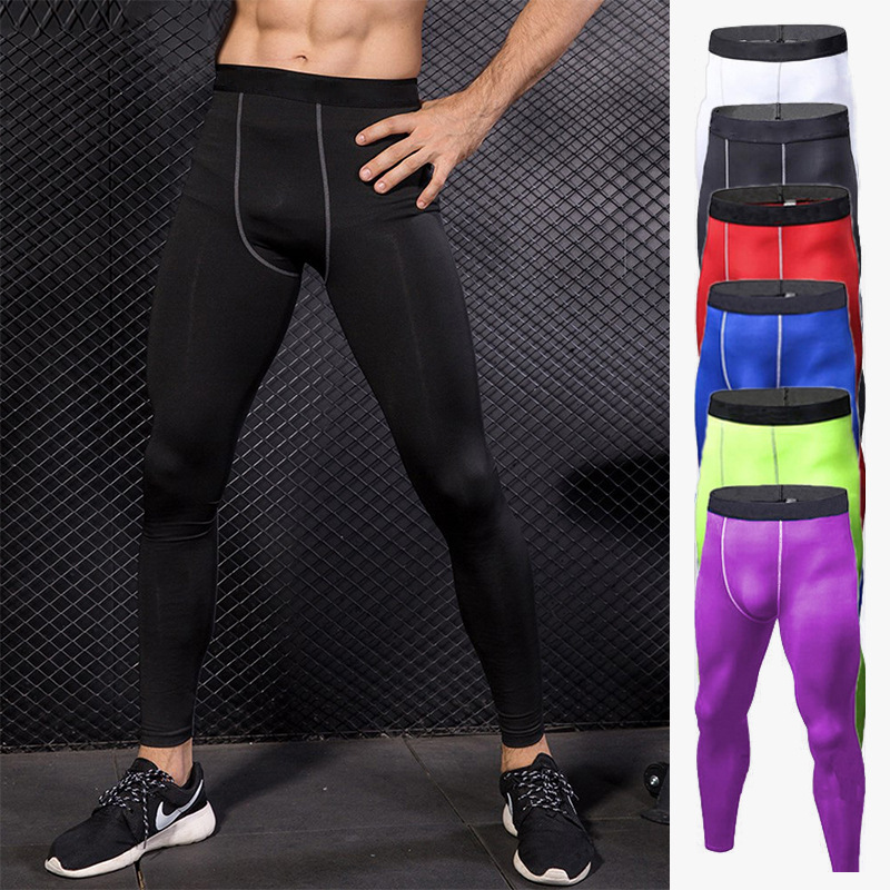 Fighting Cross-Border Sports Compression Pants for Men, Breathable Running Leggings, Quick-Dry Fitness Pants for Men, Butt-Lifting