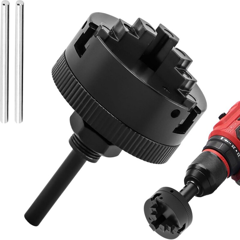 3-Jaw Self-Centering Lathe Chuck, Z011 Extended Three-Jaw Chuck and Connecting Rod Set, Electric Drill Chuck Black