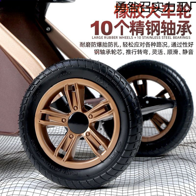 Cochecito de bebé con vista alta, cochecito de bebé ligero y plegable tipo paraguas, cochecito de bebé bidireccional, cochecito con amortiguación, se puede sentar y acostar