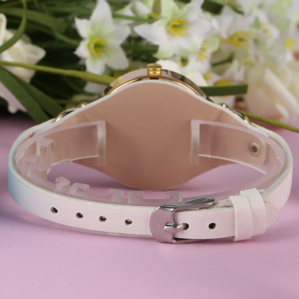 Orologio da donna alla moda, elegante orologio al quarzo in pelle, cinturino sottile, quadrante semplice da donna_voghion.com