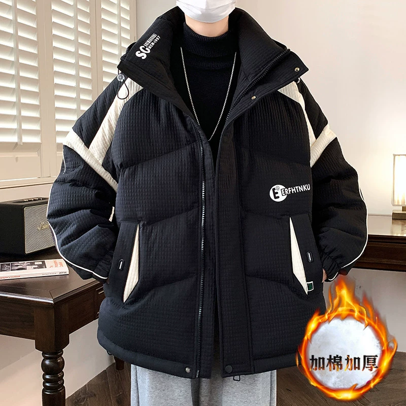 2024 хлопчатобумажная одежда мужская хлопчатобумажная одежда свободная повседневная хлопчатобумажная куртка толстая куртка прилив 1012