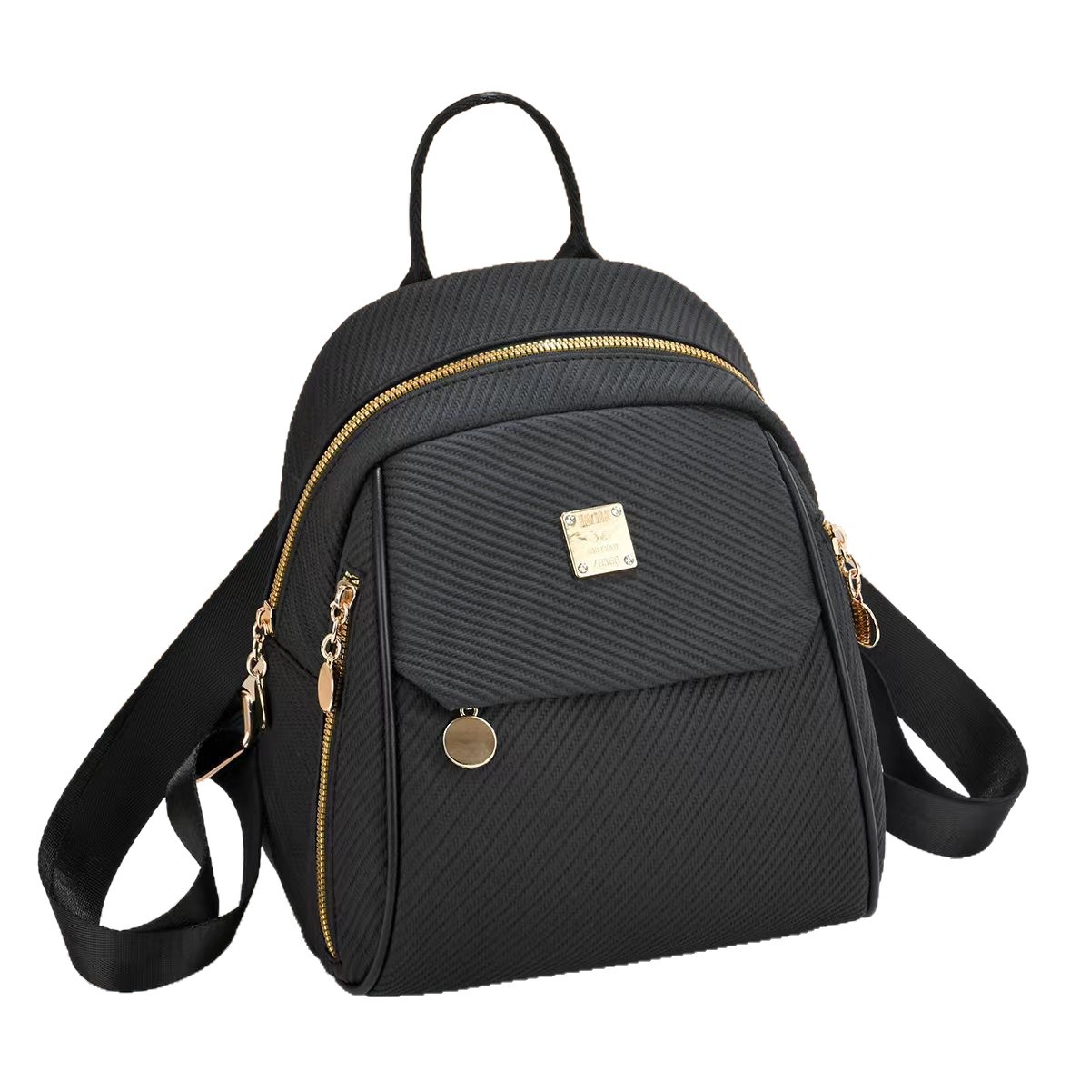 Mochila de color sólido a cuadrillas finas, temperamento universal, mochila de viaje, mochila de dos usos diarios, mochila