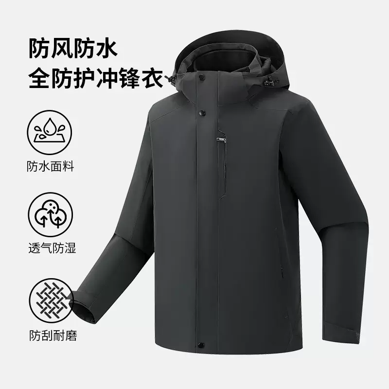 厂家直批男女户外冲锋衣两件套防风防水保暖可拆卸复合摇粒绒内胆