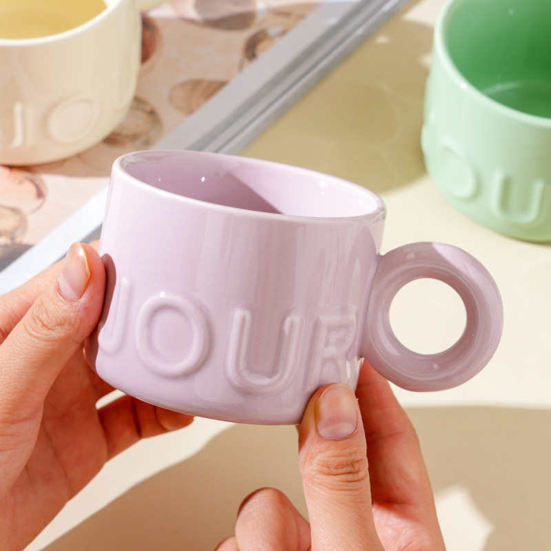 Tazas de café retro en línea, copas de copas de agua directa, regalos caseros, tazas de cerámica galvanizadas creativas, tazas de marca