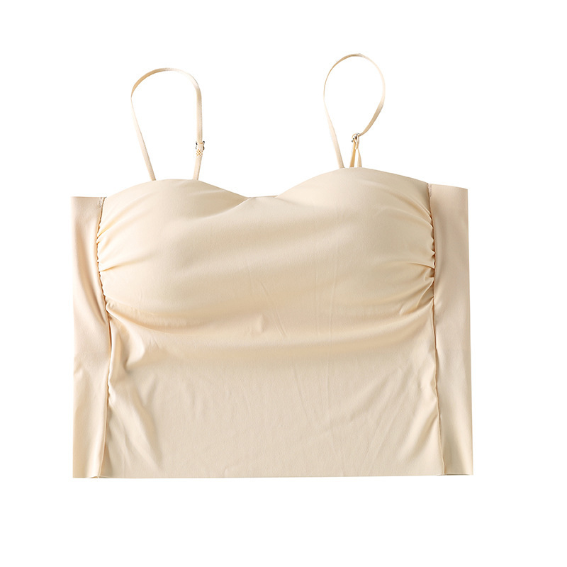 Belleza espalda camisola sin costuras de las mujeres push-up fija de una sola pieza Copa sin anillo de acero de fondo desgaste exterior todo partido camisola mujeres