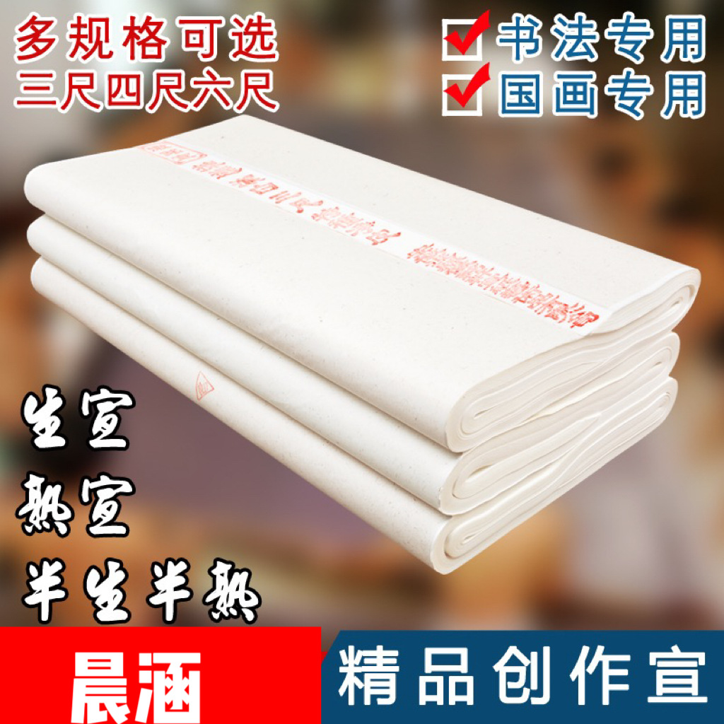 半生半熟宣纸书法专用纸作品书法专用练习生宣纸熟宣纸写毛国画