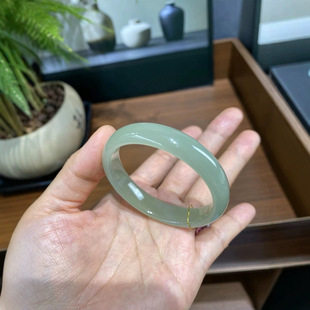 Jin Yutang Xinjiang Hotan Jade Bingzhen Qingti Qingqing Water Bracelet Ice Water Material Clean and Good Overall Quality