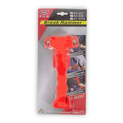 Car Window-Breaking Safety Hammer, Multi-Functional Car Emergency Life-Saving Hammer, Car Seat Belt Cutting Car Safety Hammer (Qəza çəkici) - large-safety-hammer-ac-857
