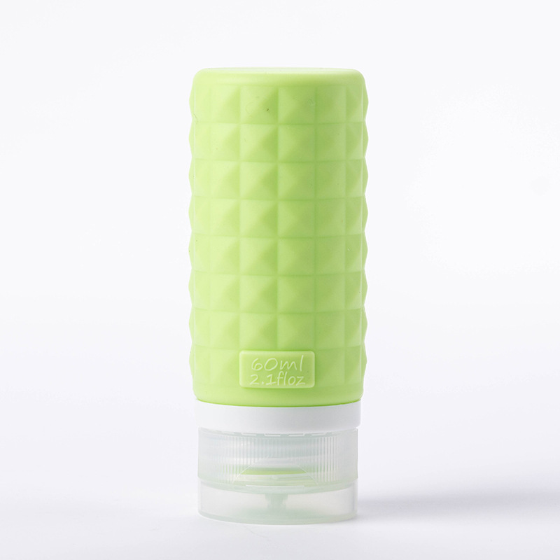 Viaje de silicona botella de 60ml 90ml gran capacidad conjunto de presión a prueba de fugas botella de almacenamiento de cosméticos nueva