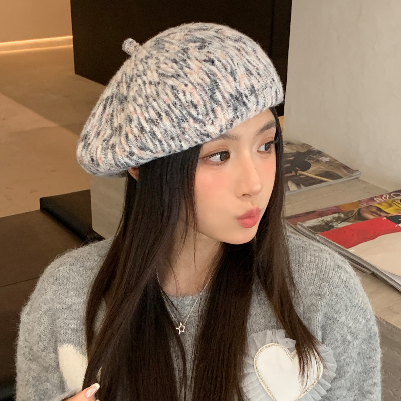 韩系加厚针织包头帽秋冬帽子女款保暖防寒大头围显脸小百搭贝雷帽|undefined