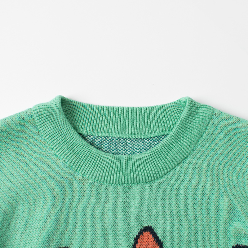Versión coreana de la nueva ropa para niños, niños, suéteres para niños, jersey de punto de dinosaurio tridimensional de dibujos animados, ropa de lana