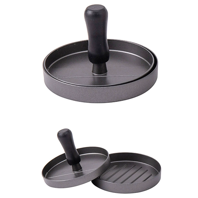 Hamburger Press, Aluminum Alloy, 9 cm & 12 cm Options, Non‑Stick & Handle Variants