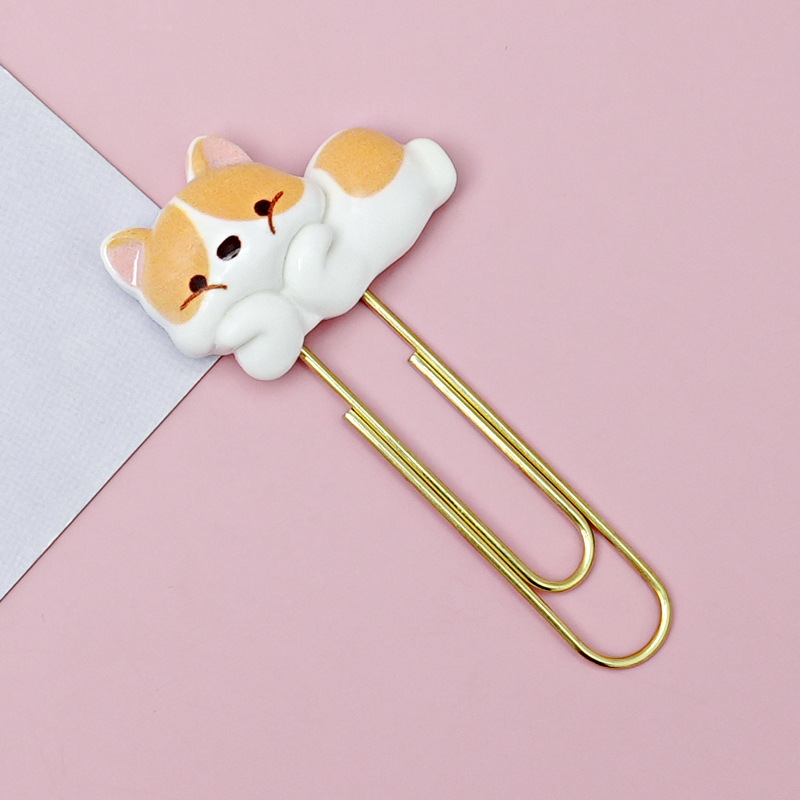 Corgi lindos clips marcadores de dibujos animados pines de escritorio estudiantes cuaderno decoración al por mayor transfronterizos