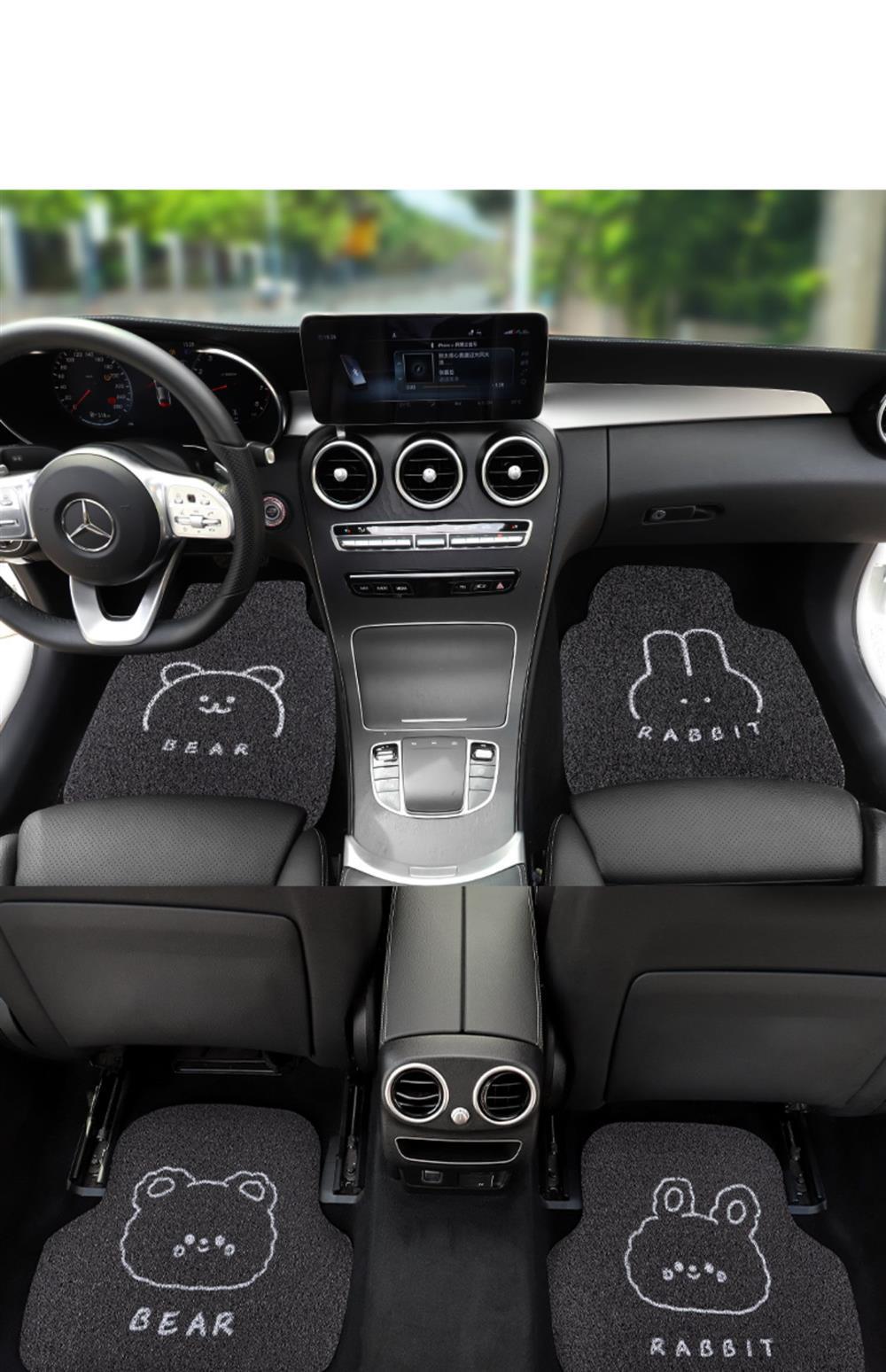 Car mat universal non-slip easy-to-care mat cartoon dirt-resistant wear-resistant can be cut silk ring mat a generation of hair