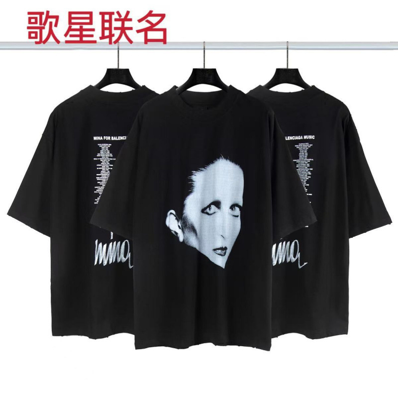 高品質クロスボーダーアメリカンスタイル25ss夏新作No.10ユニフォームレタールーズ半袖Tシャツ卸売|undefined