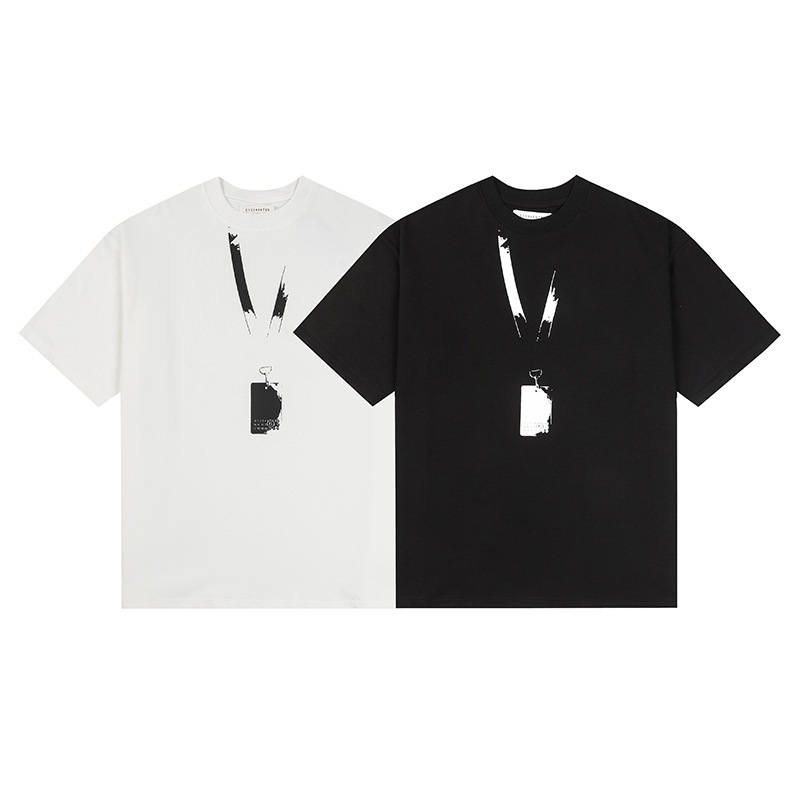 24SS 新デジタルパターンラウンドネックメンズとレディースのトレンディな半袖コットンカジュアル T シャツシリーズ|undefined