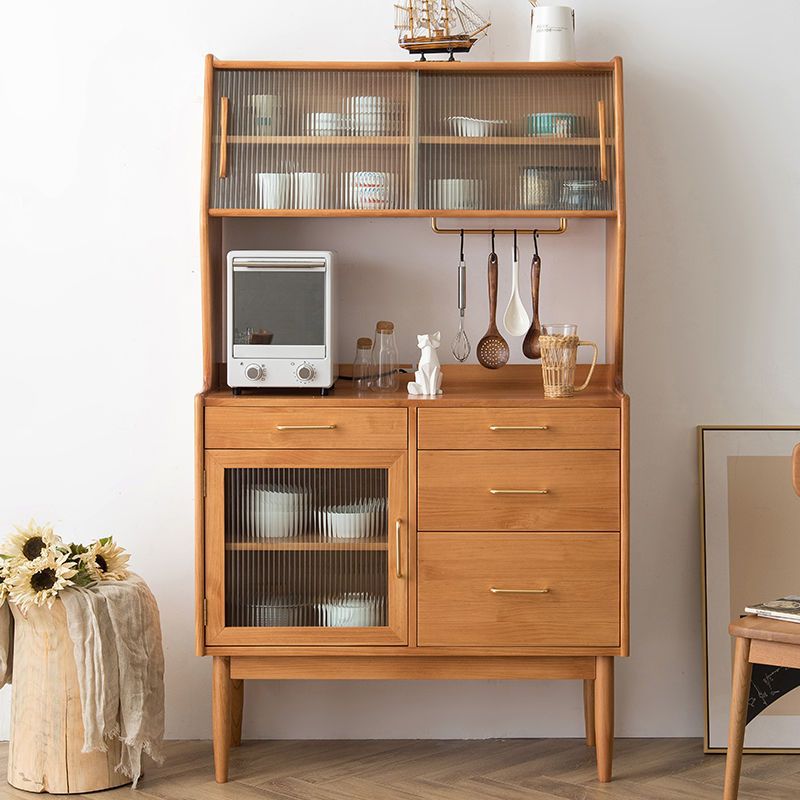 Nordic Solid Wood Sideboard Modern Simple Tea Cabinet Living Room High Cabinet Multi-Functional Storage Cabinet Home Kitchen Cabinet