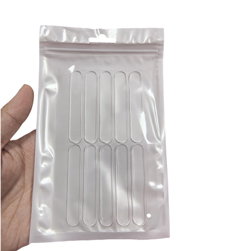 Sin perforación, tira anticolisión transparente invisible, almohadilla anticolisión del refrigerador, manija de puerta silenciosa y gruesa, pegatina anticolisión del gabinete trasero de la puerta de silicona