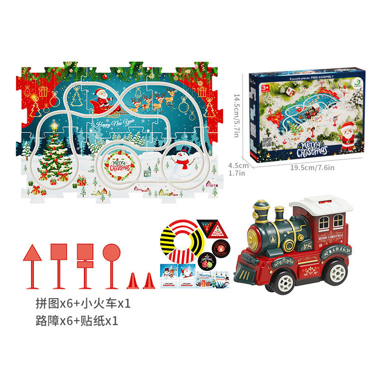 Niños plástico multi-funcional rompecabezas eléctrico coche de ferrocarril mini Road sign rompecabezas ensamblado juguete traje fábrica al por mayor