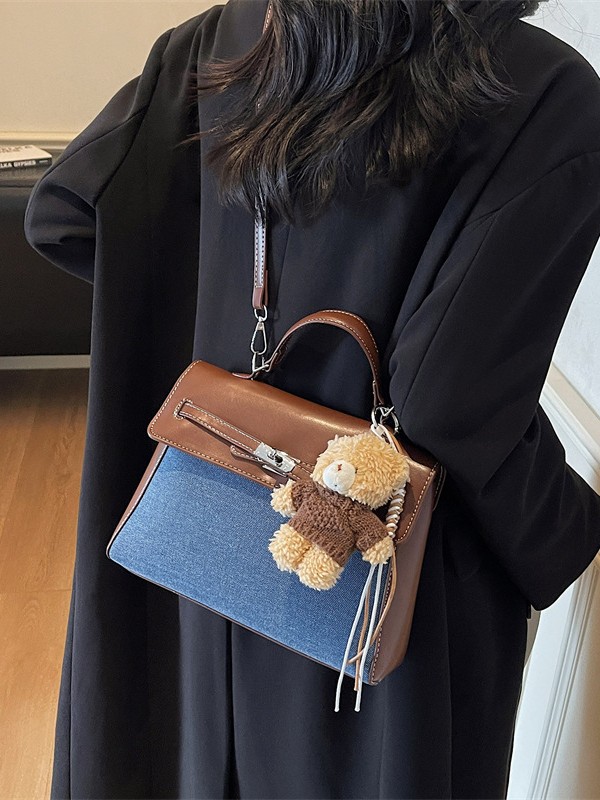 Jeans portátil de alto nivel, bolsos de Kelly, mujeres de moda coreana transfronteriza, nicho de alto nivel, bolsos de hombro de un solo hombro