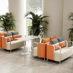 J8 Reception and Rest Area Tables and Chairs Western Restaurant Shop Negotiation Coffee Shop Commercial Booth Sofa Accessible Luxury Milk Tea Shop G3