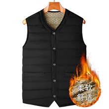 男士羽绒马甲男内外穿中老年爸爸装冬季棉坎肩保暖羽绒内胆背心