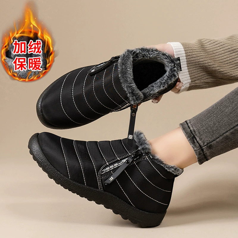 Трансграничные снежные сапоги мужские и женские зимние туфли водонепроницаемые нескользящие и бархатные хлопчатобумажные туфли большого размера пара на открытом воздухе спортивные хлопчатобумажные сапоги
