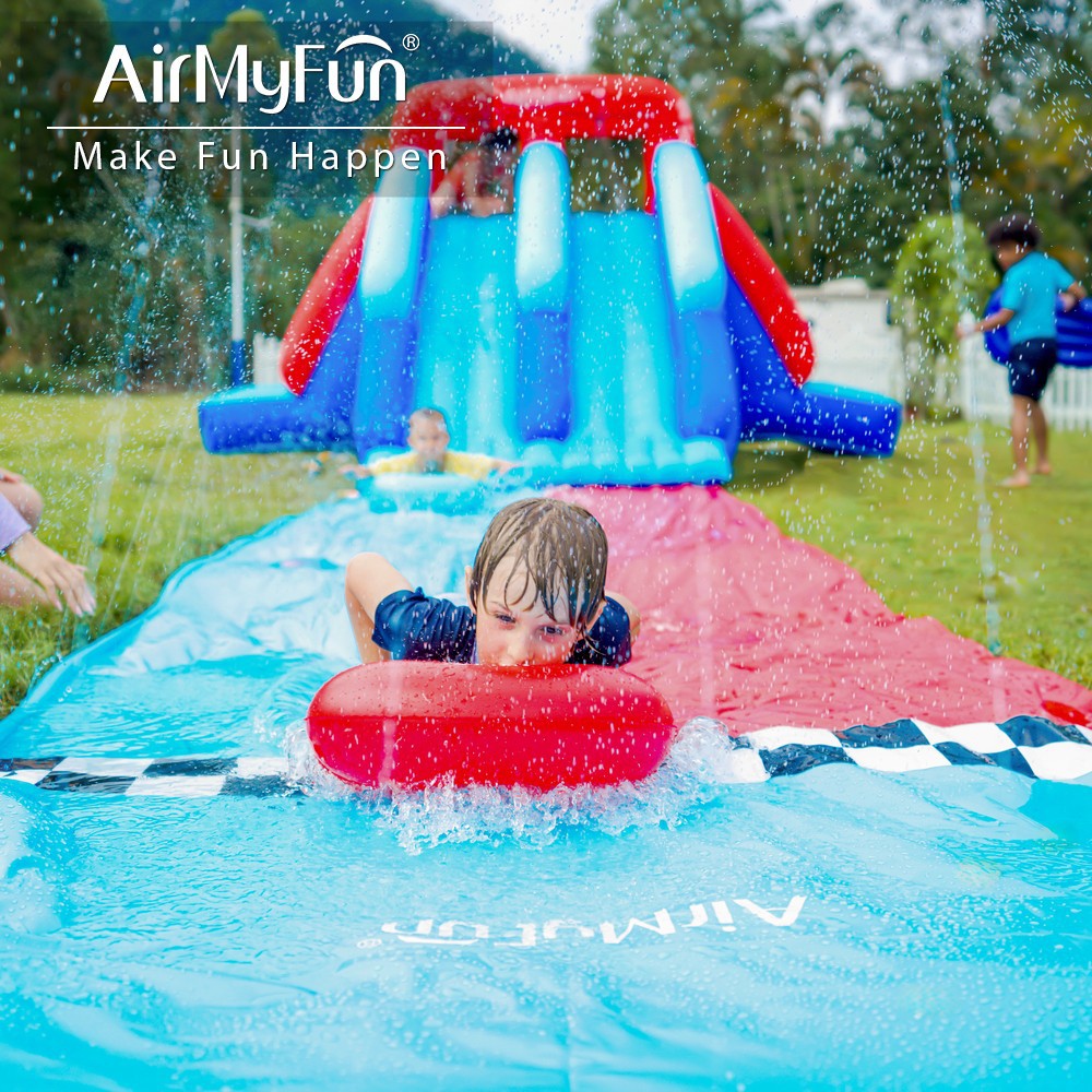 AMF | Tobogán de agua inflable para niños, castillo inflable con tobogán de agua para niños
