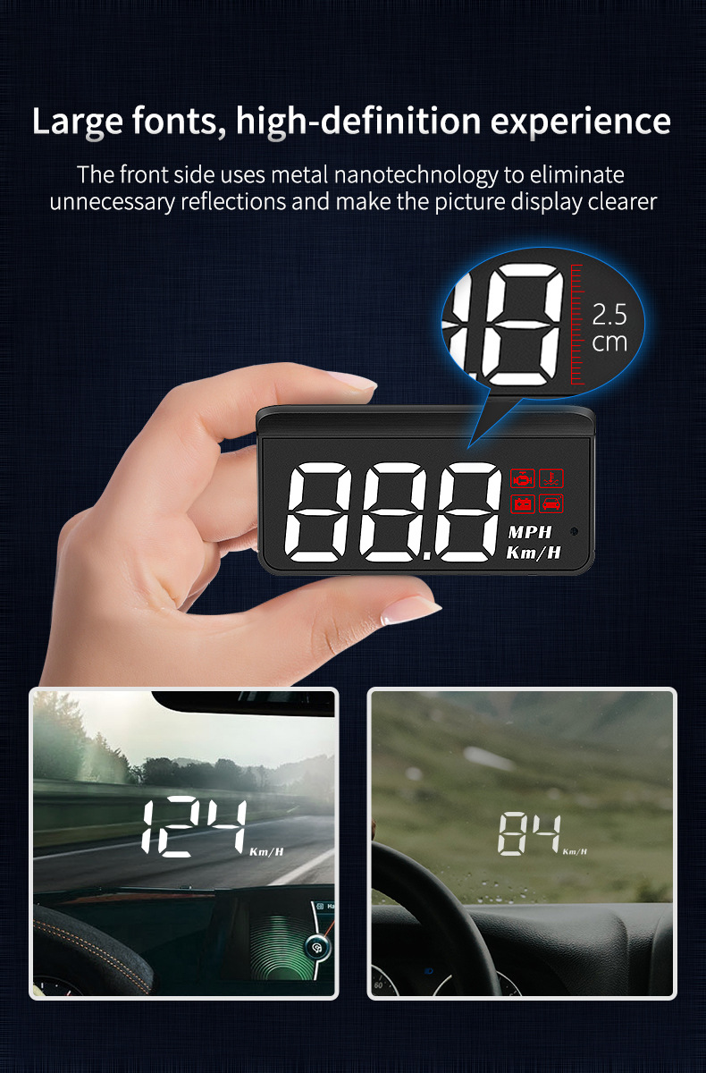 Weiying Intelligent Car Hud Head-Up Display Obd2 Multi-Function Color Screen Driving Computer Hd Instrument Panel